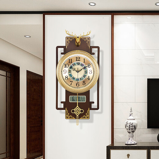 Combas wall clock living room new Chinese retro calendar silent clock quartz clock wall hanging 2863B