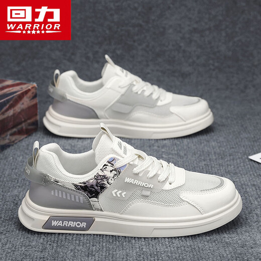 Warrior men's shoes summer versatile mesh shoes men's breathable casual shoes men's L758N white gray 43