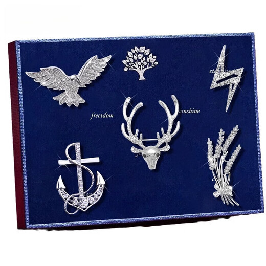 WOUG sense men's brooch one week brooch set temperament anchor pin decoration boys birthday T452 men's brooch set alloy