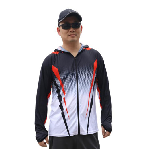 Outdoor fishing sun protection suit summer thin plaid ice silk breathable quick-drying anti-UV custom fishing suit 002 white top XL suitable for 130-150Jin Jin equals 0.5 kg