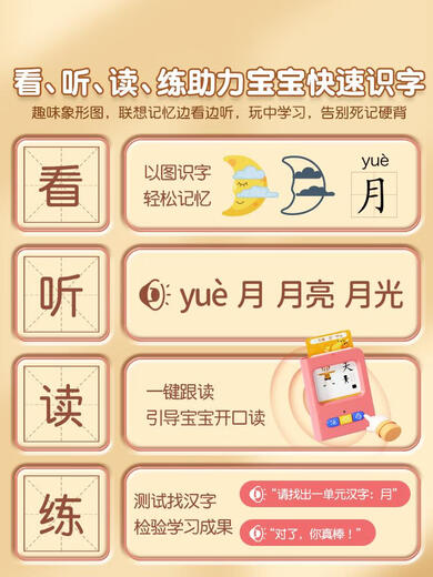 Xiaoyan Cat Beile Literacy Alfiteracy Literacy Reconocimiento de palabras Máquina de aprendizaje Educación temprana Artefacto Baby Ilustración Audio caracteres chinos Juguetes para niños Máquina de tarjeta de alfabetización Conjunto completo + Magia digital en constante cambio