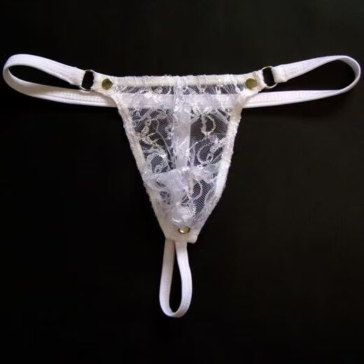 Pei Ruan sexy transparent mesh lace underwear men's thong men's buttocks exposed PP temptation small triangle low-waisted T-string pants color four 1 pair M recommended 110-125 Jin Jin equals 0.5 kg