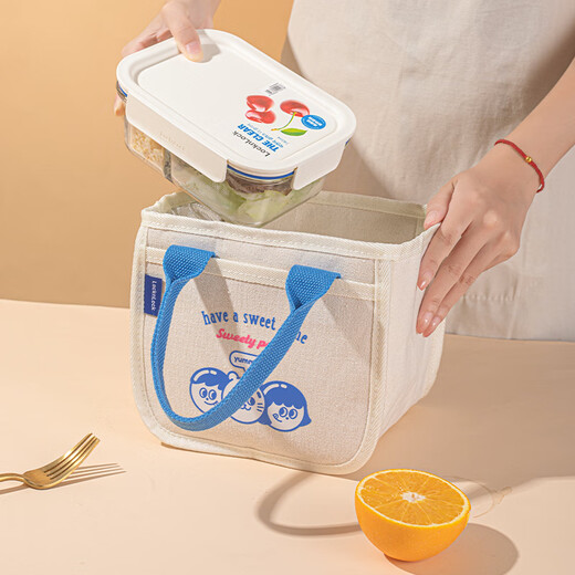 Lock Lock (Lock/Lock) Caja de lonchera de vidrio Calefacción de microondas Especial Tazón Fruit Bento Box Office Trabajador de cuestión de alimentos con caja de almuerzo *2 Mint Blue LNG428S6630ml