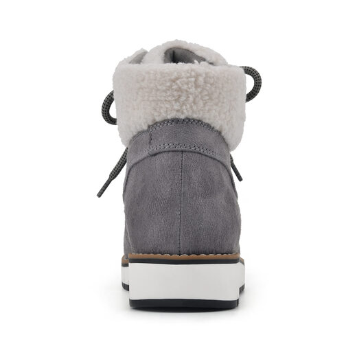 WHITE MOUNTAIN Women's Comfort Ankle Boots, Light Gray/Fabric Light Gray/Fabric 7 Wide