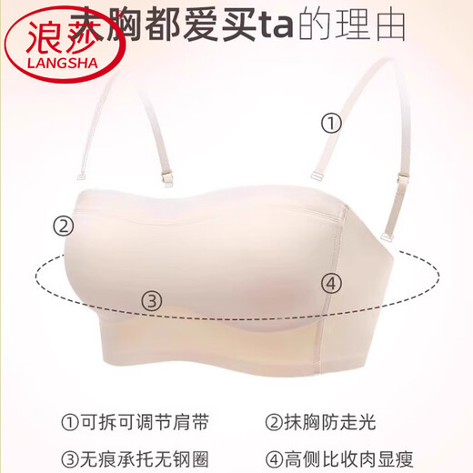 Langsha (Langsha) Unterwäsche für Frauen, die kleine Brüste sammeln, um die Exposition zu verhindern, schöne Rückenpackung Brustgurtweste weißer neuer BH [Super] Creamy White S (Empfohlen 32/70ABC)