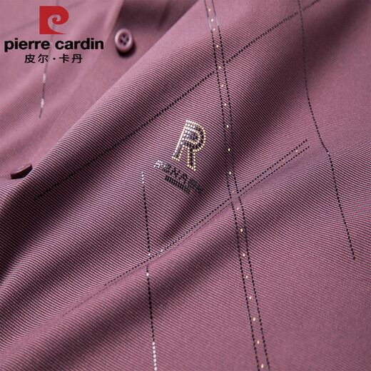 皮尔卡丹（pierre cardin）儿子结婚礼服爸爸装短袖衬衫中年喜公公婚宴装夏装冰丝半袖衬衣男 红色 L 170