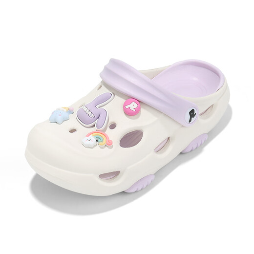 Samedi Chaussures pour enfants Chaussures de trous 2025 Sandales d'été Nouvelles filles Sandales Sandales Sandales Parent-Child Pouiche blanche 37-38