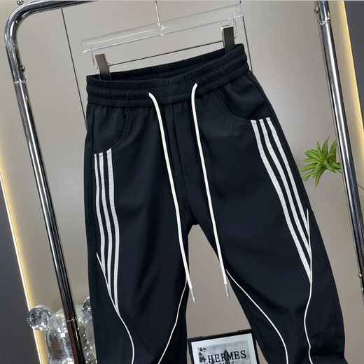 
Feidi Sen Meng brother pants for men's summer thin striped casual harem pants for boys loose trendy versatile ties men's pants 683 black (summer thin style) 31 (recommended 120-130Jin [Jin equals 0.5 kg])