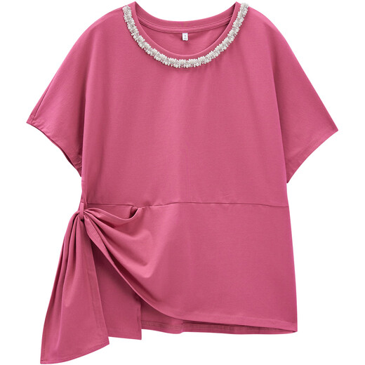 
IEF/Aiyifu 2025 summer new style commuting loose slim fashionable delicate feminine women's T-shirt crocus S