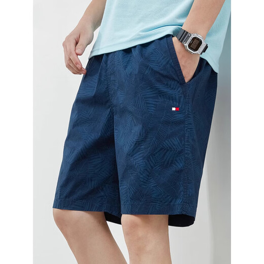 
TOMMYBULL American Tommy Tommy Summer Pure Cotton Five-Cut Shorts Casual All-Match Loose Beach Pants Men's Work Pants 9215 Top-Blue XL (Suggested 135-155Jin [Jin equals 0.5 kg])
