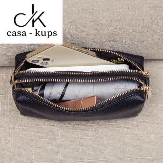 Casa-kups Bolso de embrague Lady Temperament El estilo madre se puede colocar en el teléfono móvil Bolsa de agarre a mano Billet de monedas para mujeres Bolso de cuero suave de moda Negro