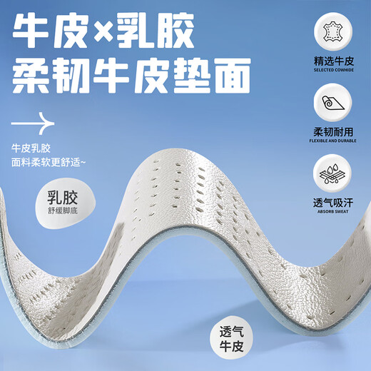 3AnGnI2 pair of latex cowhide insoles for men and women, lightweight, breathable, sweat-absorbent, deodorant, comfortable, soft and elastic, 37-38 size