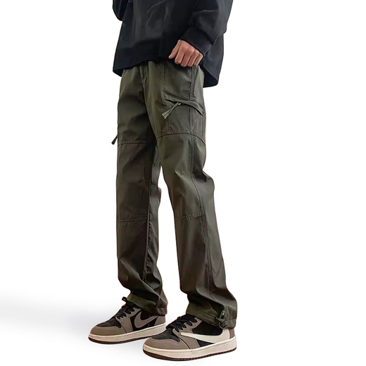 LOMBT American functional overalls men's autumn outdoor charge loose straight casual long pants LT03 military green 2XL