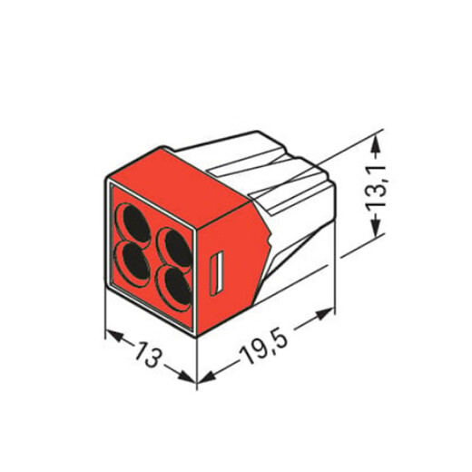 WAGO terminal block plug-in insulated terminal four-hole hard wire connector 10 pieces 773-604