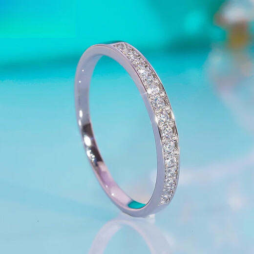 DL 1998 Fat Donglai same style pt950 platinum ring PT950 platinum mini version half diamond row ring for women simple fashion versatile No. 12