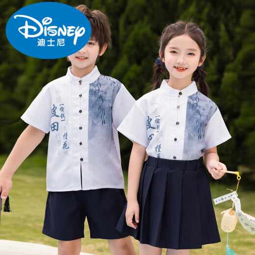 迪士尼六一儿童演出服中国风幼儿园毕业照班服小学生诗朗诵合唱表演服装 6625夏季女款(白袜子) 100 cm