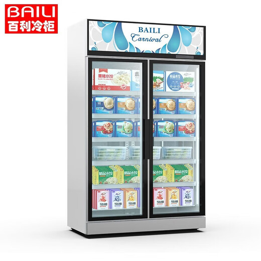 百利（BAILI）商用低温冷冻展示柜大容量冰柜商用立式速冻柜海鲜肉类-24度低温急冻柜市雪糕柜 LD-1000M2W 1253*692*2120