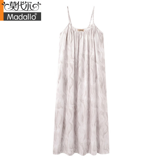 
Modal with chest pad ice silk nightgown for women 2025 new summer suspender mid-length pure and lustful dress home clothes 13117 M