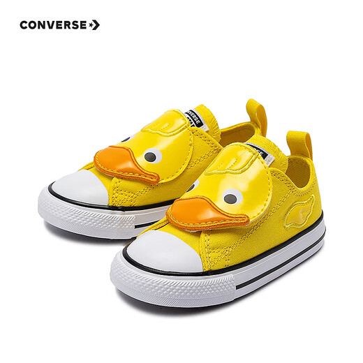 Converse Children's Shoes for Boys and Girls with Velcro Canvas Shoes 2025 Summer New Children's Cute Casual Shoes for Baby Yellow 25 Recommended Foot Length 15.5cm