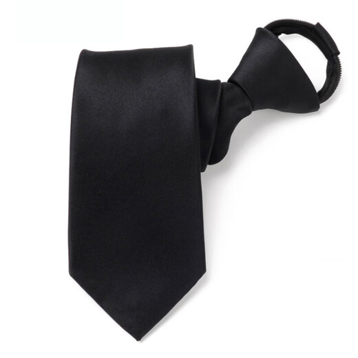 
Beautiful easy-to-tie tie for men without tying formal business tie for wedding groom best man wedding shirt zipper tie without knot [black glossy]