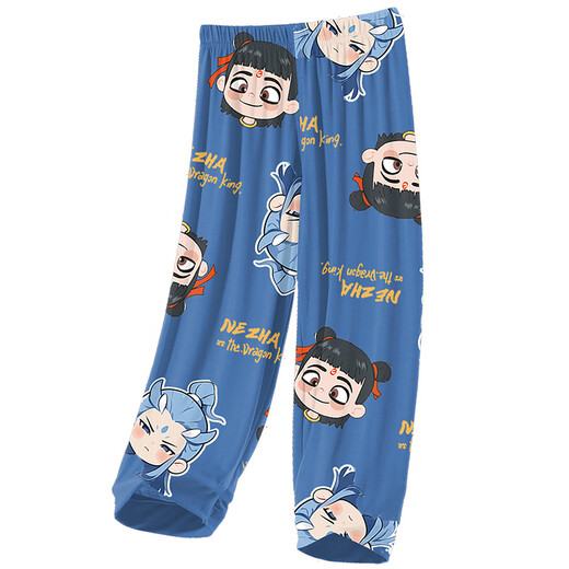 Disney Nezha Kleidung Kinder-Set Summer Neuer Stil mittelgroßer Großbrand Boy Modal Cool Children's Pyjamas Drei-teiliger Set 1M-ST-12353 110 Größe 8 (100-110) CM