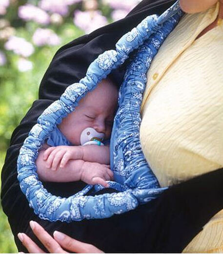 Tongxin (tongxin) newborn baby swaddle strap backpack one shoulder strap oblique side hug bag horizontal hug pure cotton baby cradle hug strap four seasons lace navy blue