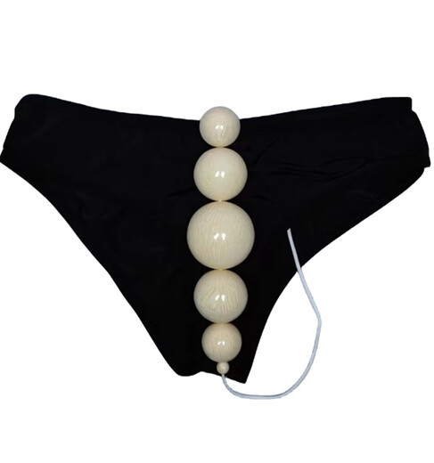 Men's pearl underwear feminine insertion style pseudo-girls underwear large size thongs for women's anal beads can enter the body. Model 20 - Men's chrysanthemum-women's front and back M80-135Jin [Jin equals 0.5 kg] can be worn
