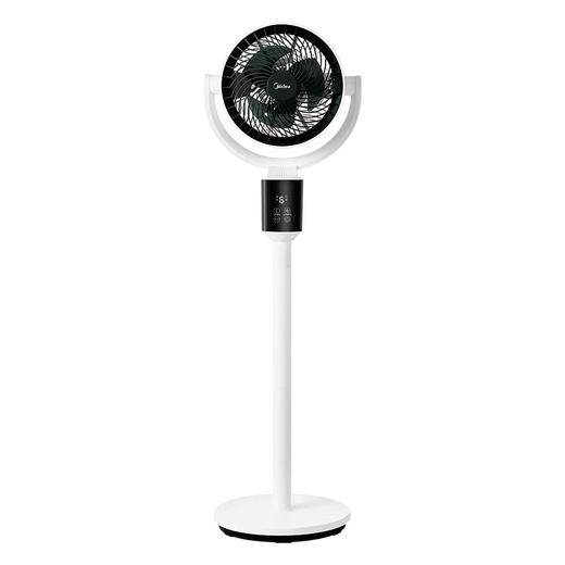 Midea air circulation fan shaking head electric fan household floor fan desktop small fan 3D swing head table fan ventilation fan light sound energy-saving dormitory fan national subsidy negative ion purification AI voice control GAI24JK