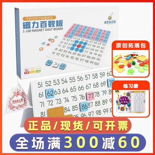 Royaume de Wieston Calents de plaque Montessori Aides d'enseignement Aides pour enfants Mathématiques Lumières Toys Magniques Magrés numériques Single des centaines de plaques pour expansion Pack Shumatuan