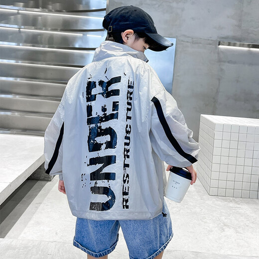 G.DUCKIDS children's clothing boys' sun protection clothing summer jacket 2025 new children's summer medium and large children's thin sun protection clothing summer style trendy gray 160 cm
