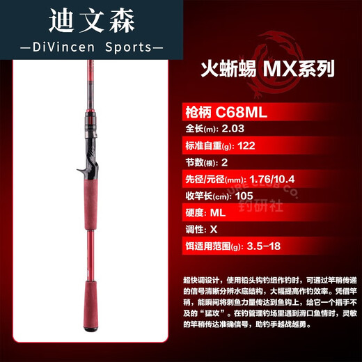 莺茗路亚竿火蜥蜴21/22款钓鱼竿远投直柄枪柄溪流轻量 2.03米 /21款/682MLXB枪e