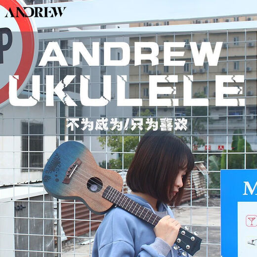 
Andrew (ANDREW) veneer ukulele beginner ukulele female boys small guitar student children black [Vector board] 26 village dreamy yellow beam piano + gift bag + tuner + cotton bag
