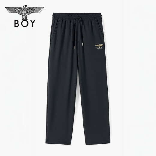 BOY LONDON春夏男女同款抑菌高街黑色休闲潮牌针织长裤N15902 黑色 S