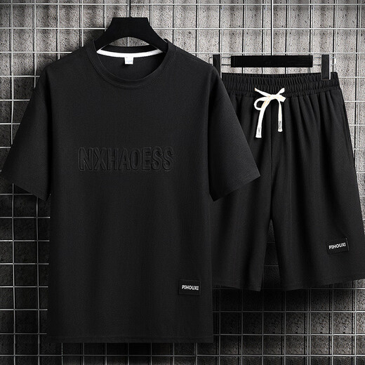 Buntes Edelstein für Herren Sommer Schnelltrockne Kurzärmler T-Shirt Trendy Sports Set [Set] 829 Gray M empfohlen 100-120jin [Jin ist gleich 0,5 kg]