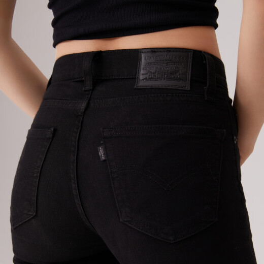 Levi's [Same Model in Shopping Mall] Levi's 25 summer new women's 724 high waist slim straight jeans 18883 Black 24 (30)