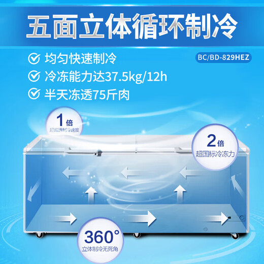 Haier [nationaler Subvention 20%] Gefrierkanal Haushaltsluftaufhängung großer Kapazität Reduzieren Sie Frost, Energieeinsparung, Energieeinsparung, Erststufe Energieeffizienz und Einfrierumwandlung kleiner Handelsschrank 829L [minus 38 Grad Celsius] zusätzliche Kapazität beträgt etwa 1160 Jin [Jin Equales 0,5 kg] Fleisch