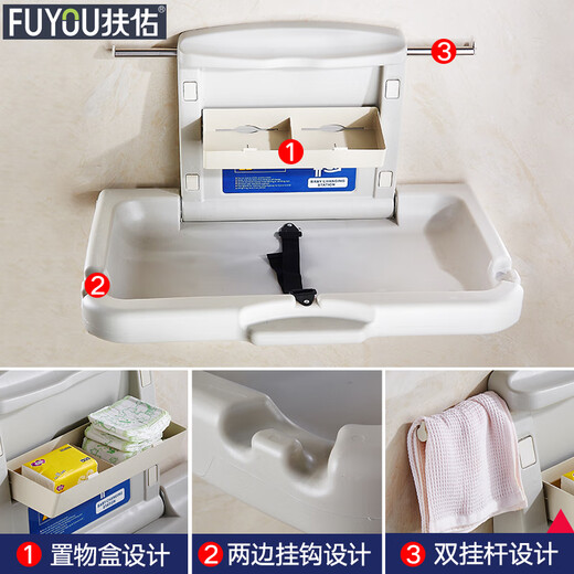 Chuangjingyixuan third bathroom baby care table mother and baby room baby diaper changing bed multi-functional foldable wall-mounted seat A3 enlarged for comfort - nursing table (not including ticket)