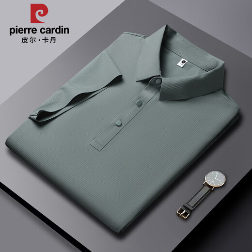 Pier Cardin Summer New Ice Silk Polo T-shirt à manches courtes pour hommes à manches courtes à manches courtes à manche à manches courtes à manche à manche mature PM-12357 White M