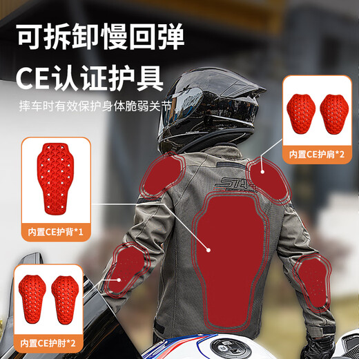 Starry Sky Knight Starry Sky Knight Motorcycle Cycling Ropa Mole de verano Motos transpirable Fashion Jacket retro Skj840