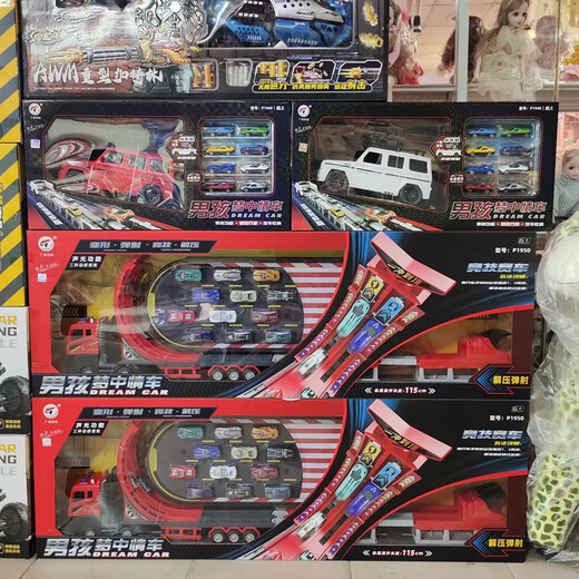 山头林村广威启迪儿童折叠轨道变形弹射大卡车大G收纳车合金小汽车玩具男 超长轨道大卡车弹射车