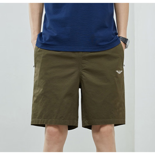 Qi Armania Summer Casual Shorts Men's Youth Version coréenne Pure Coton Purs de sports minces Loose Pantalon D9224 Bleu foncé M