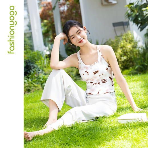 Fan Sheng Yoga High-Elastic Ice Silk Wide Leg Pants Women's Light and Cool Leisure Trousers F15916 Ice Coconut White M