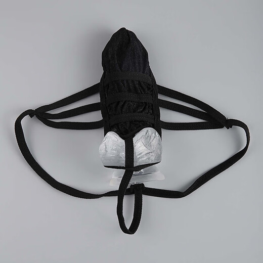 CLEVERMENMODE Men's glass fiber transparent underwear, hollow strap sexy thin strap thong, white L