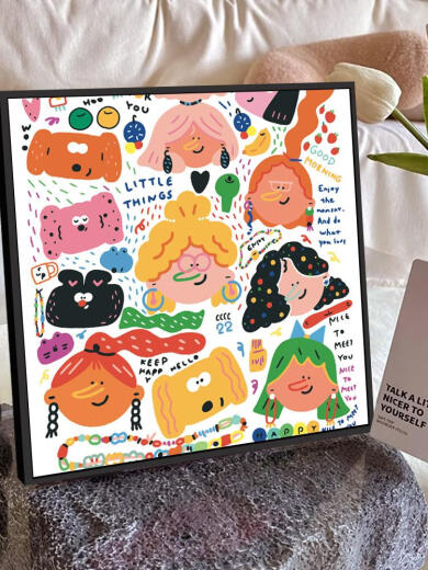 Yonghuan DIY Cartoon Healing Digital Oil Painting rs12368 envía pigmentos resaltados + lienzo de aceite profesional + múltiples