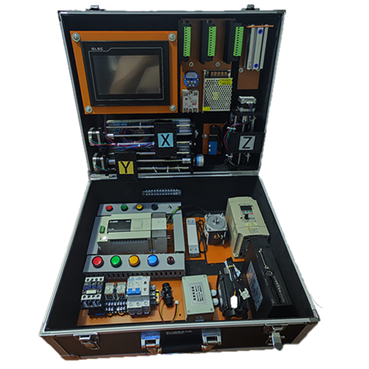 Учебное шасси ПЛК Mitsubishi FX3U, тестовая коробка, программирование, обучение и обучение, контроллер автоматизации, комплект обучения ПЛК, видеокурс, руководство для преподавателя, 4-осевой, 3-осевой конвейер, 1-осный оригинальный Mitsubishi 3U32M