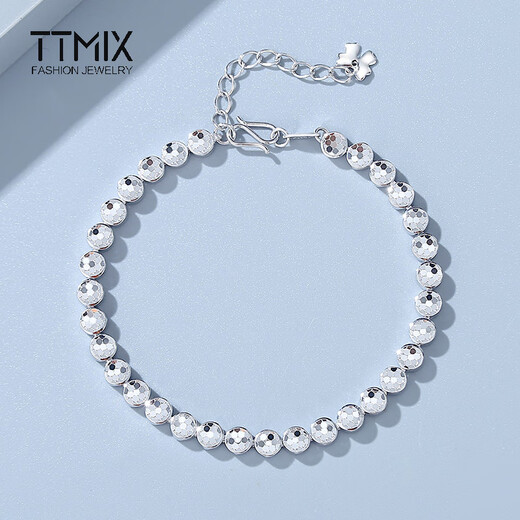 TTMIX shiny honeycomb platinum bracelet for women pt950 platinum hand ornament butterfly tail chain birthday gift 11.7-11.9g