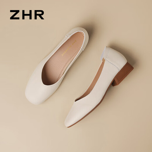 Zhr chaussures plates Tempérament pour femmes Style de banlieue carré Doudou pour femmes Chaussures confortables, légères et polyvalentes, une pièce AH677 M36