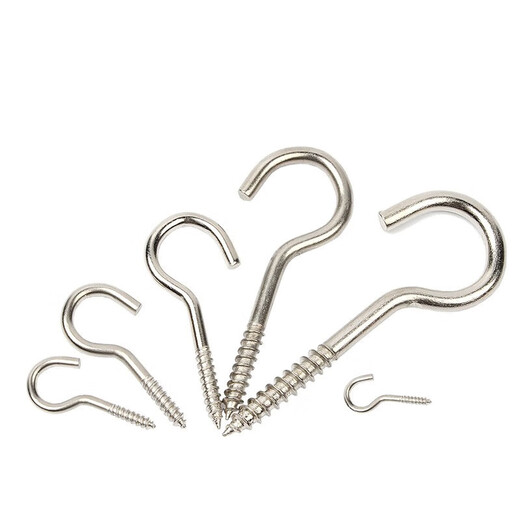 Jestine galvanized sheep's eye self-tapping screw hook iron hook light hook sheep's eye nail opening self-tapping screw opening hook 12# (10 pieces)