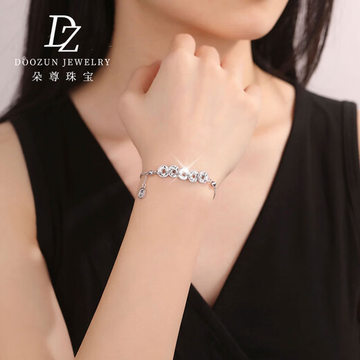 Duozun platinum bracelet for women new pt950 platinum five emperors coin bracelet platinum bracelet five emperors coin bracelet birthday gift in stock 6.74g/length 15.5-18.5cm adjustable