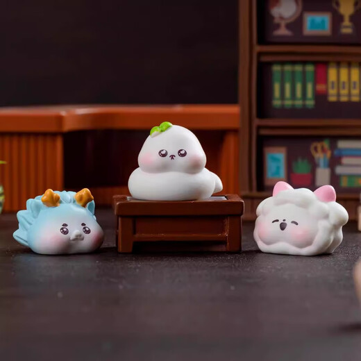 Xixiao creative tilted head twelve zodiac signs diy decoration accessories mini desktop small ornaments children's toy model gift 12 cute zodiac signs (set)